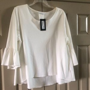 Bryn walker bell sleeve white Cotton top